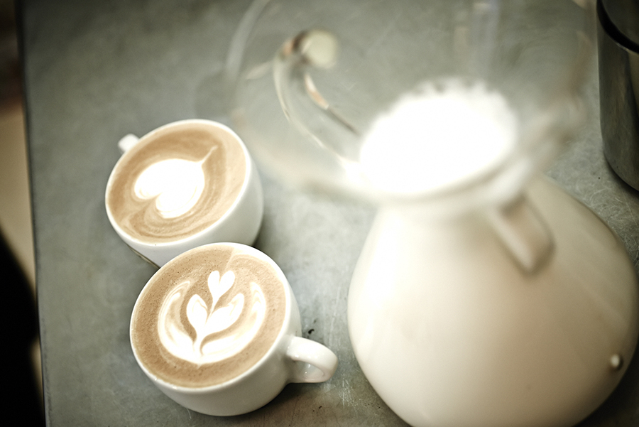 stylish coffee art with jug