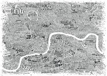 Creative London Maps with themes of Music, film and literature.