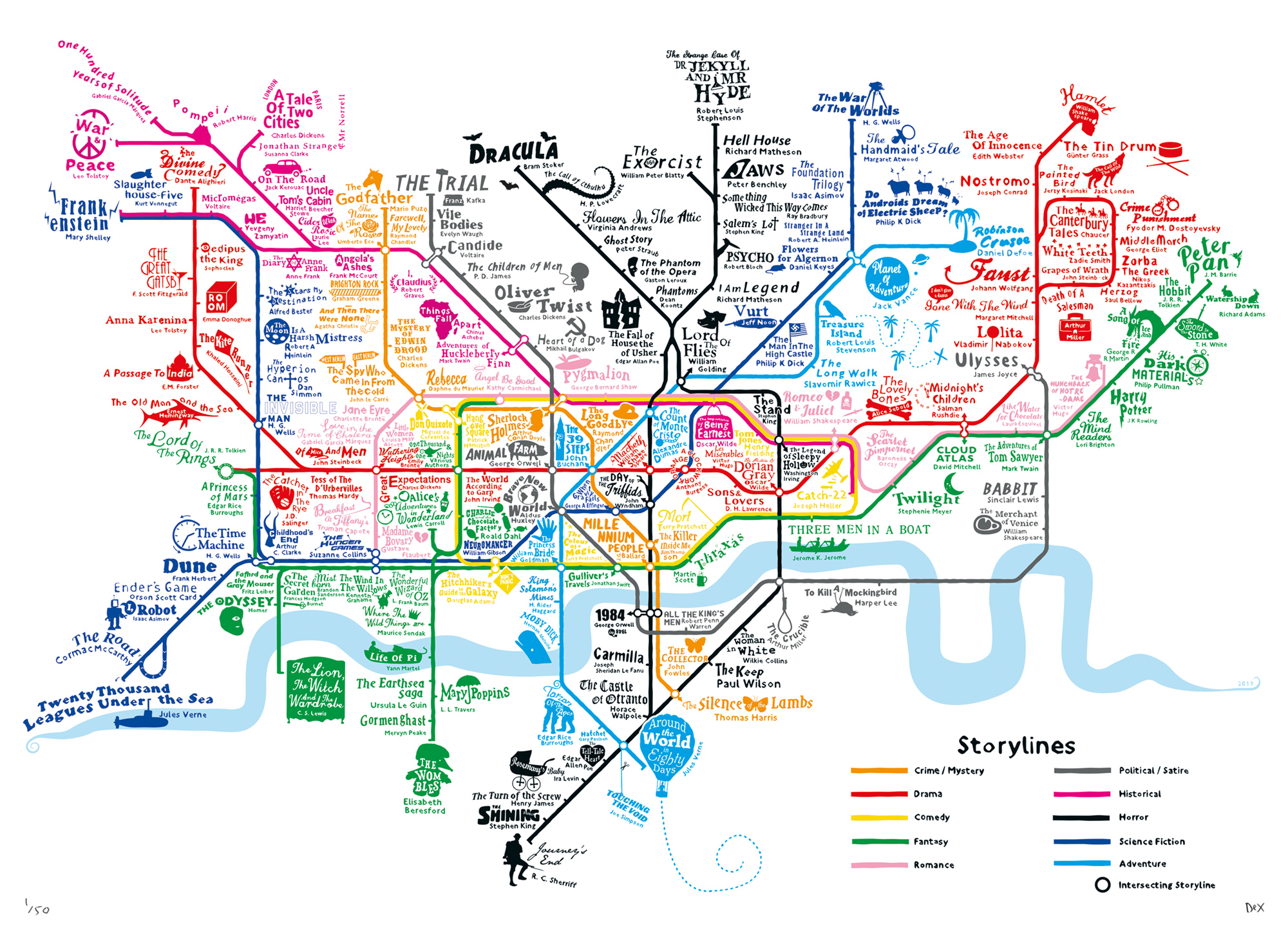 Creative London tube map art print